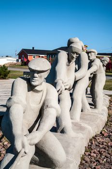 The sculpture of seven fisherman