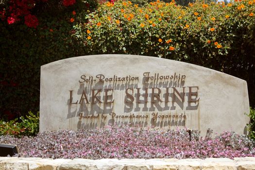 LOS ANGELES, CA - MAY 23, 2009 - Fellowship Lake Shrine. It was founded and dedicated by Paramahansa Yogananda, on August 20, 1950 and is owned by the Self-Realization Fellowship