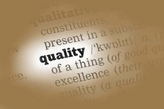 Quality Dictionary Definition single word with soft focus