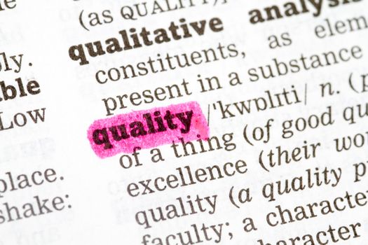 Quality Dictionary Definition single word with soft focus