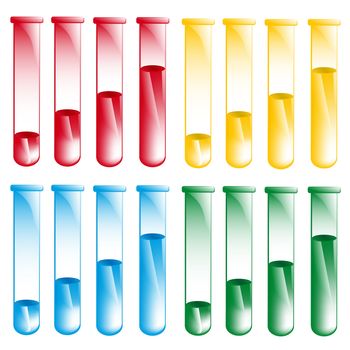 test-tube colors with white background graded filling