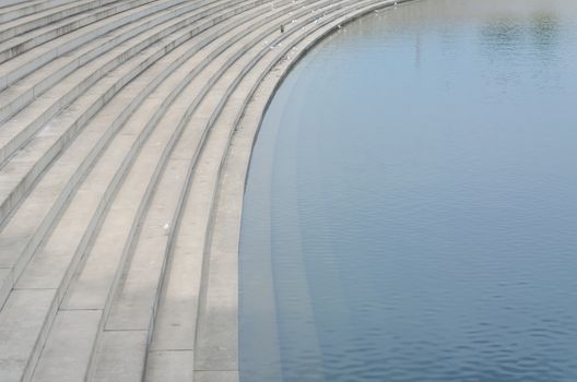 Tribühne, levels of concrete under water