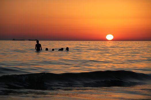 Beautiful landscape with sunset and sea