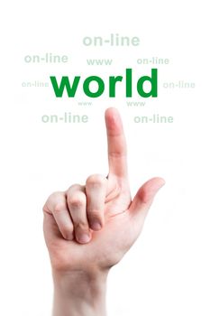 Finger clicks world word online- studio shoot 