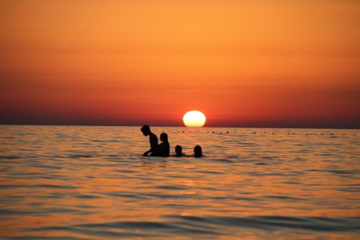 Beautiful landscape with sunset and sea