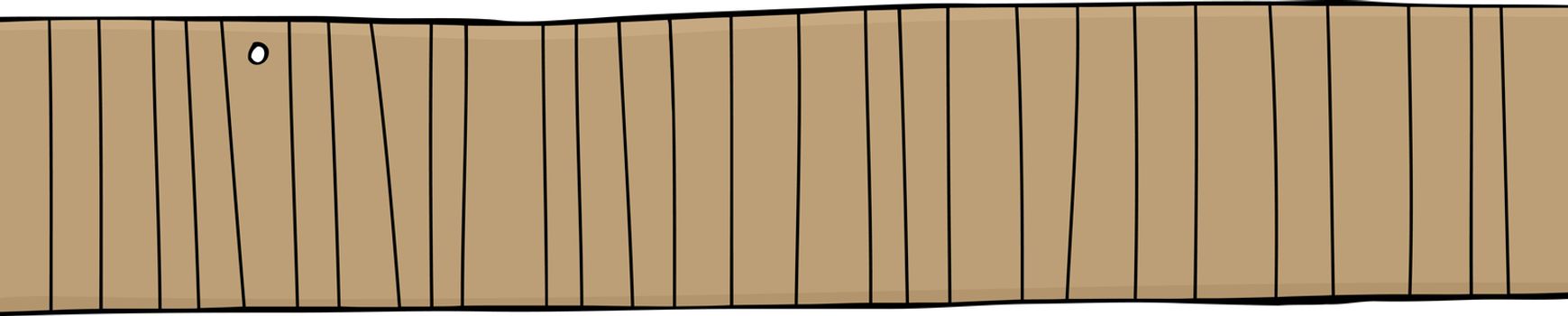 Isolated hand drawn cartoon fence with hole