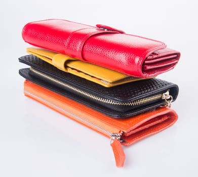 wallet. woman wallet on background