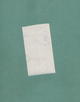 bill or receipt isolated over green blue background