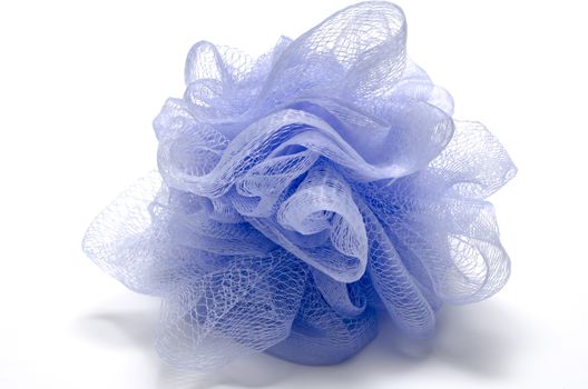purple bath puff isolated on a white background