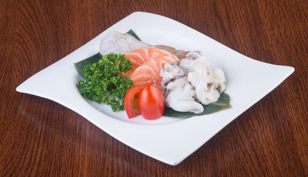japanese cuisine. sashimi on background