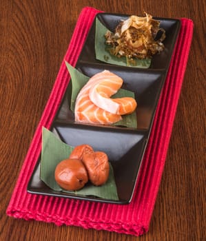 japanese cuisine. sashimi on background