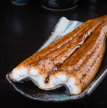 japanese cuisine. unagi or eel on background