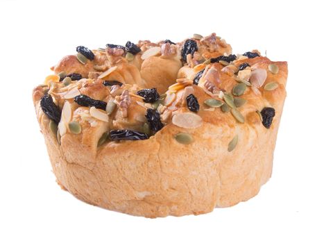 bread. homemade healthy bread with nut & dried fruits.