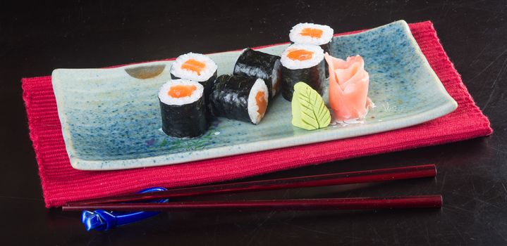 japanese cuisine. sushi on background