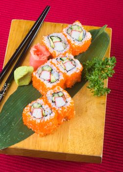 japanese cuisine. sushi on background