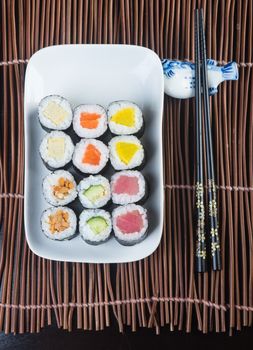 japanese cuisine. sushi on background