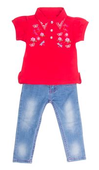 shirt. Children's wear "girl" on background