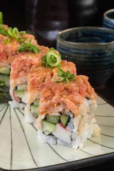 japanese cuisine. sushi on background