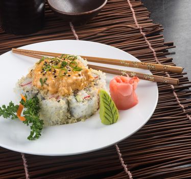 japanese cuisine. sushi on background