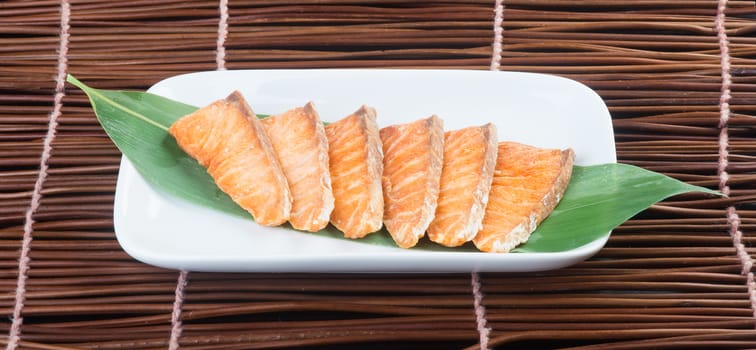 japanese cuisine. fried fish on background