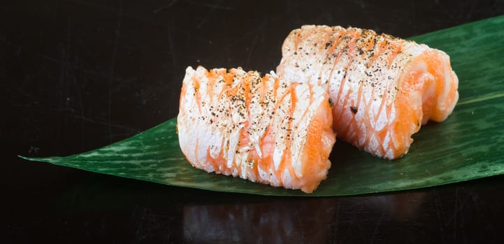 japanese cuisine. sashimi on background