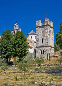 Old stone orthodox monastery of Krupa in Croatia