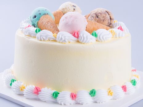 cake. ice cream cake with white background