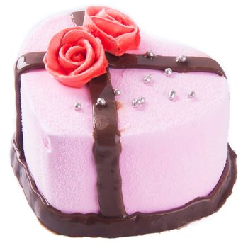 cake, strawberry Ice-cream cake on background