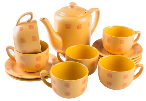 tea sets. tea sets on background