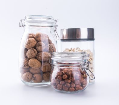 nuts. mixed nuts on background