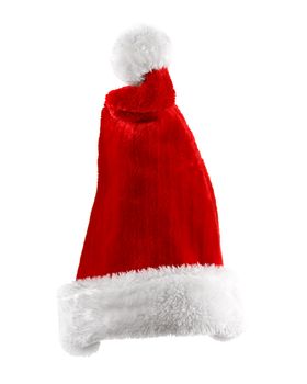 Single Santa Claus red hat isolated on white background