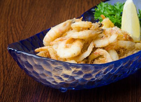 fried shrimp on a background