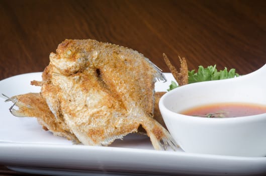 japanese cuisine. fried fish on background