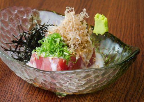 japanese cuisine. sashimi on background