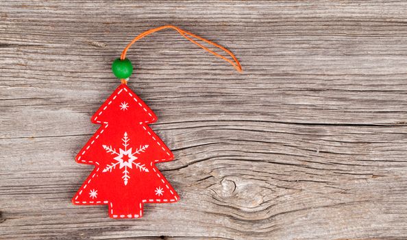 Christmas decoration over wooden background