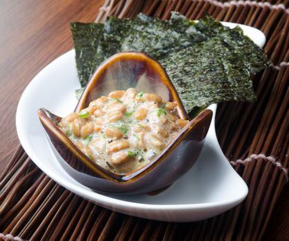 japanese natto on a background