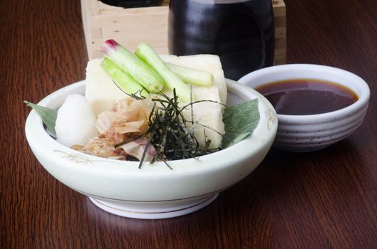 japanese cuisine. tofu on background