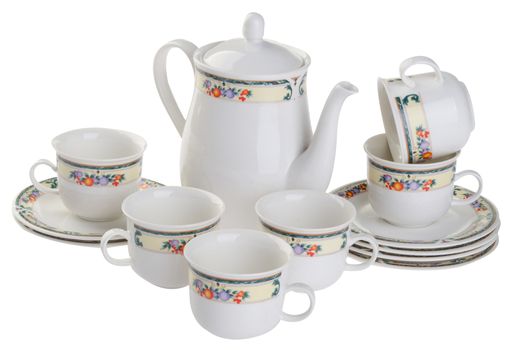 tea sets. tea sets on background