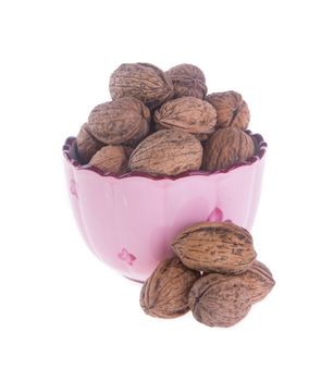 nut. walnut on the background.