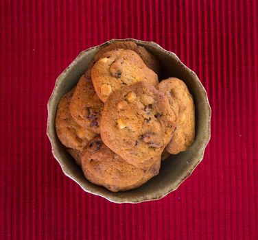 cookies. Chocolate chips cookies on background