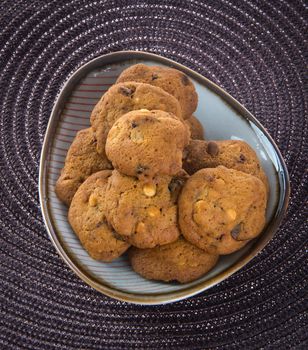 cookies. Chocolate chips cookies on background