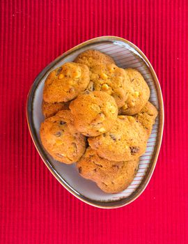 cookies. Chocolate chips cookies on background