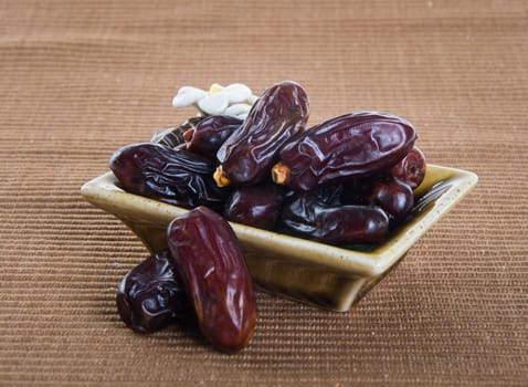 Dates, Dried dates on a background.