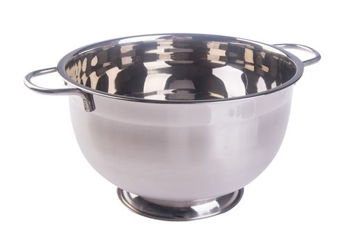 pot stainless steel pot on background