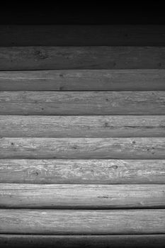 Old wooden planks, black and white background.