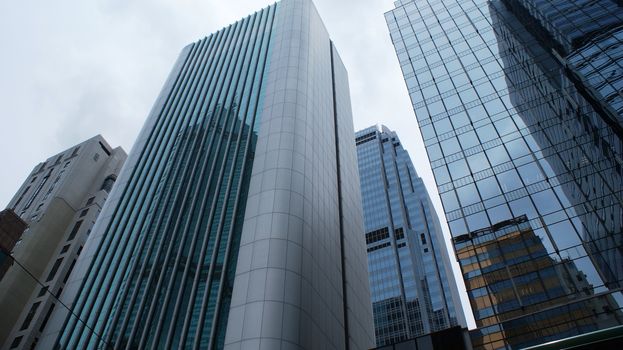 High skyscrapers with mirror windows in Hong Kong