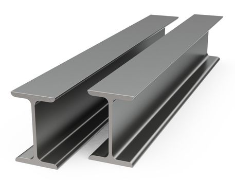 3d generated picture of two metal beams