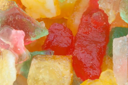 beautiful background of colored candied fruit