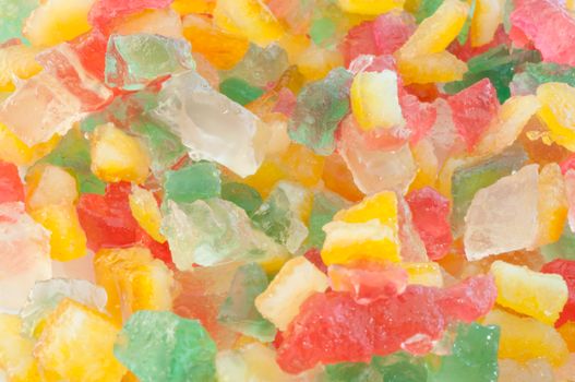beautiful background of colored candied fruit