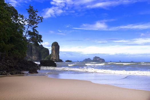 Rocks and Sea in Krabi Province, Thailand